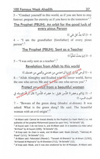 100 Famous Weak Ahadith Among Unaware Khatibs  And Speakers,