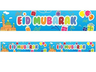 EID Mubarak Double Jumbo Banner - Blue,,