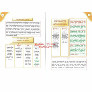 Pages from Islamic book explaining the Three Fundamental Principles, Four Foundations, and Ten Invalidators of Islam by Haytham Ibn Sarhan
