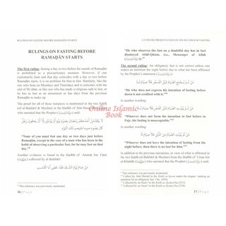 A Concise Presentation on the Rulings of Fasting By Shaykh ʿAbdul ʿAzīz bin ʿAbdullāh bin ʿAbdur Raḥmān ar-Rājiḥī,ISBN: 9781637950791