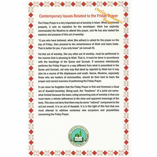 Contemporary Issues Related to the Friday Prayer