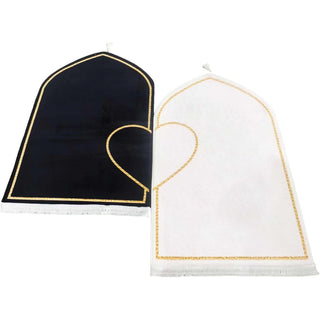 Couple Prayer Rug Set Thick Flannel Muslim Mat with Heart