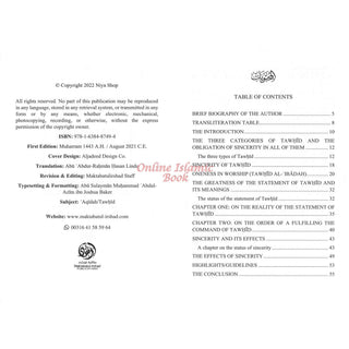 Detailed Chapters Clarifying Tawhid, Minor Shirk & Major Shirk