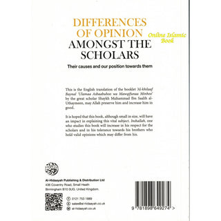 Differences of Opinion Amongst the Scholars By Shaikh Muhammed al-Uthaymeen
ISBN: 9781898649649VVVVV