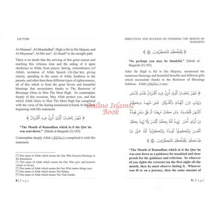 Directives; Rulings on Finishing The Month of Ramadhan By Shaykh Abdur Razzaaq Bin Abdul Muhsin Al-Bad,ISBN: 9781943280940