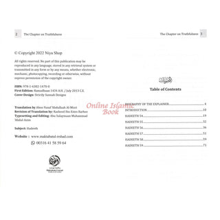 Explanation of Riyaadh Saliheen: The Chapter on Truthfulness