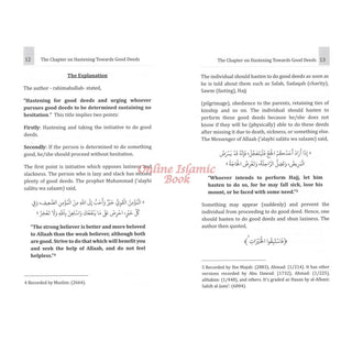 Explantion Of Riyaad Saliheen,The Chapter On Hastening Towards Good Deeds