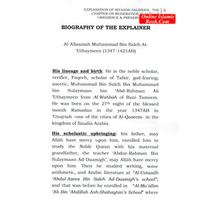 Explantion Of Riyaad Saliheen, The Chapter On Moderation In Acts Of Obedience & Preserving Deeds