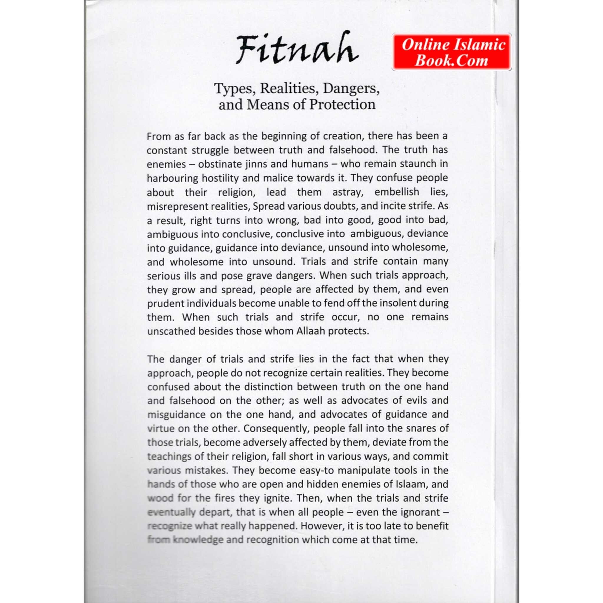 Fitnah : Types, Realities, Dangers and Means of Protection – Online ...