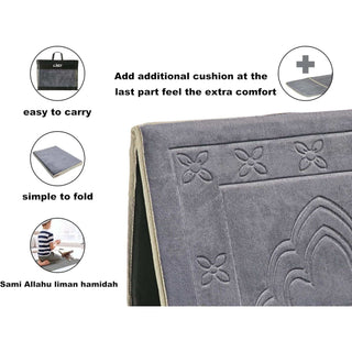 Prayer Rug with Back Support Foldable Meditation Floor Chair