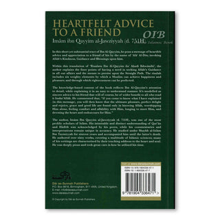 Heartfelt Advice To A Friend By Imam ibn Qayyim al-jawziyyah,ISBN: 9781904336471
