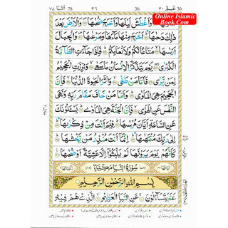 Juz Amma with colour coded Tajweed Rules in English,(30th Part only) (Persian/Urdu script)