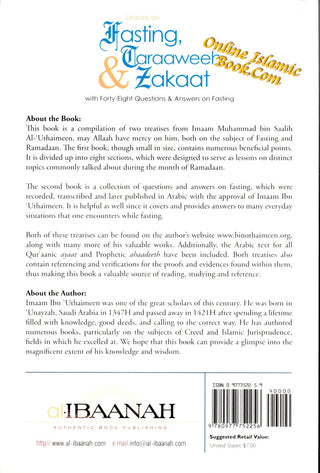 Lessons on Fasting, Taraaweeh & Zakaat With Forty Eight Questions & Answers on Fasting By Imaam Muhammad bin Saalih Al- Uthaimeen,9780977752256,