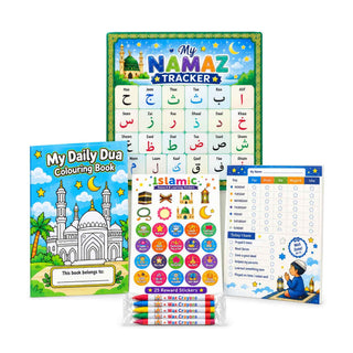 Little Muslim Treasure Box – Islamic Gift Set | Dua Book, Prayer Tracker & Toys