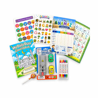 Little Muslim Treasure Box – Islamic Gift Set | Dua Book, Prayer Tracker & Toys