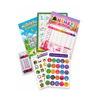 Little Muslim Treasure Box – Islamic Gift Set | Dua Book, Prayer Tracker & Toys