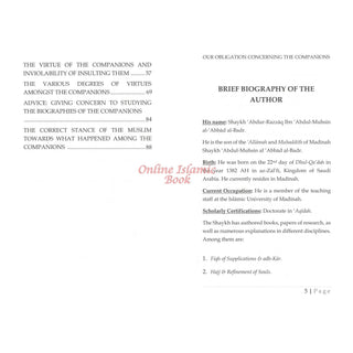 Our Obligation Concerning The Companions