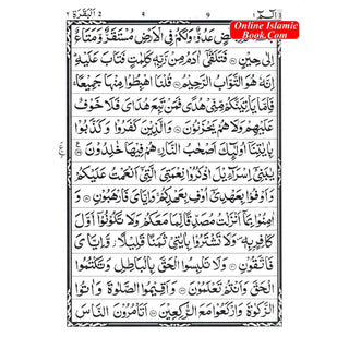 Quran Al Kareem Arabic Only -13 Lines Pakistani  Indian Persian Script (Large Words) Deluxe Edition