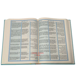 The Noble Quran Transliteration in Roman Script with Arabic Text and English (Rainbow Colors) King Fahad Style