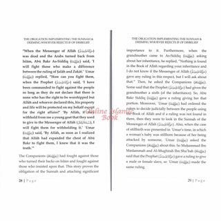 The Obligation Of Implementing The Sunnah & Deeming Whoever Rejects It Of Disbelief