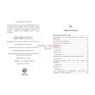 The Book Of Marriage From The Explanation Of Bulugh Al -Maraam-Part One-9781638216858