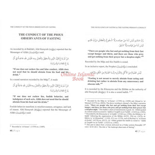 The Excellence of Fasting & the Fasting Person’s Conduct 9781638480563