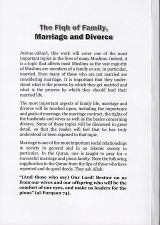 The Fiqh of Family,Marriage and Divorce by Jamaal din Al-Zarabozo