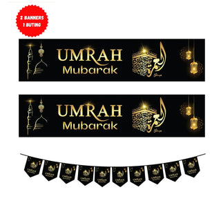 Umrah Mubarak Banner Bunting Decorative wall Hanging