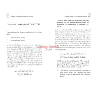 Ways of staying firm upon the Religion