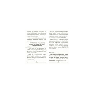 Zikr Morning Evening &amp; After Obligatory Prayers,ISBN: 9789675699702